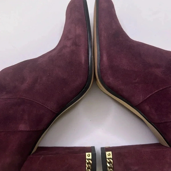 MICHAEL by Michael Kors Burgundy Suede Ankle Boots size 10m - Picture 7 of 9